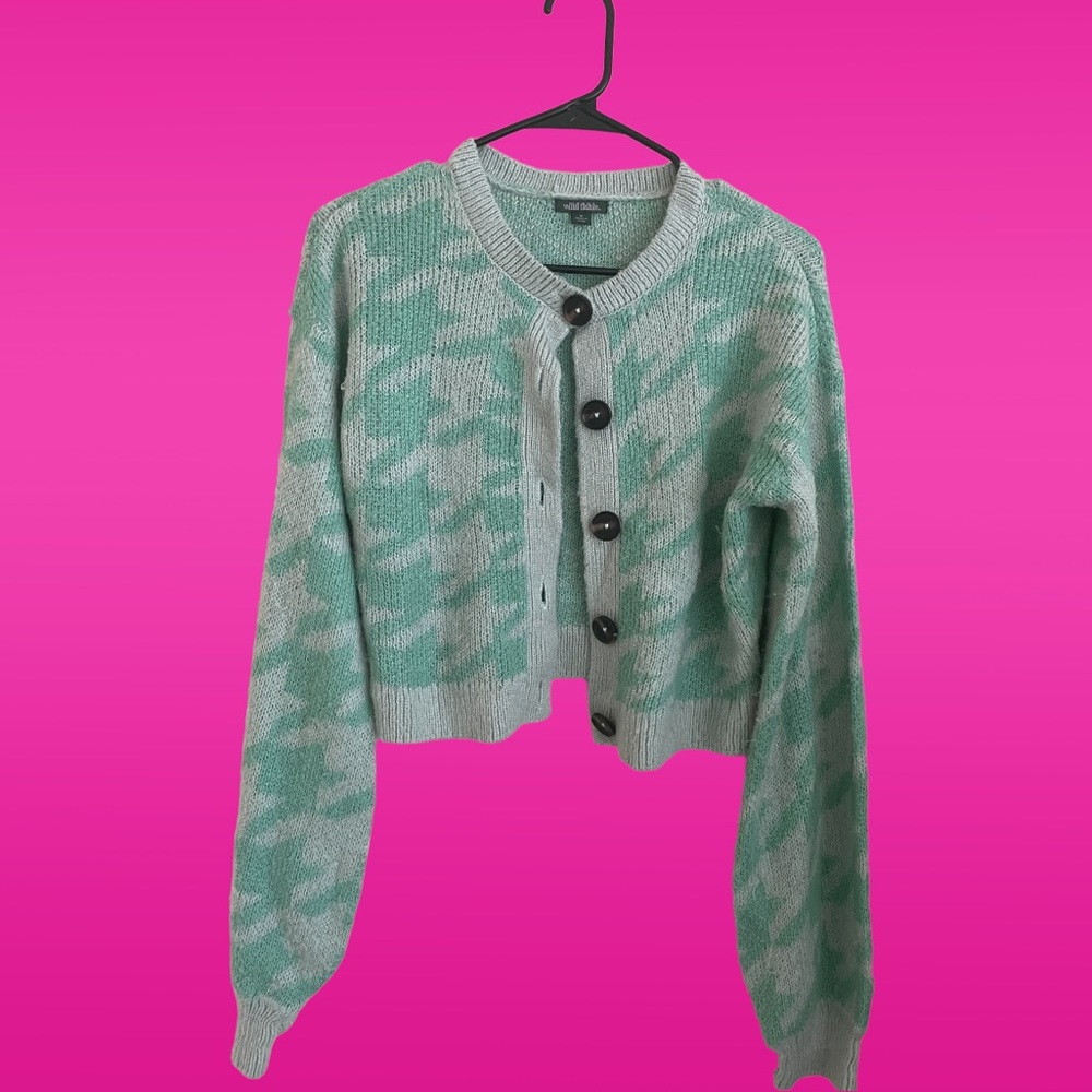 Wild Fable Houndstooth Sweater Cardigan size M